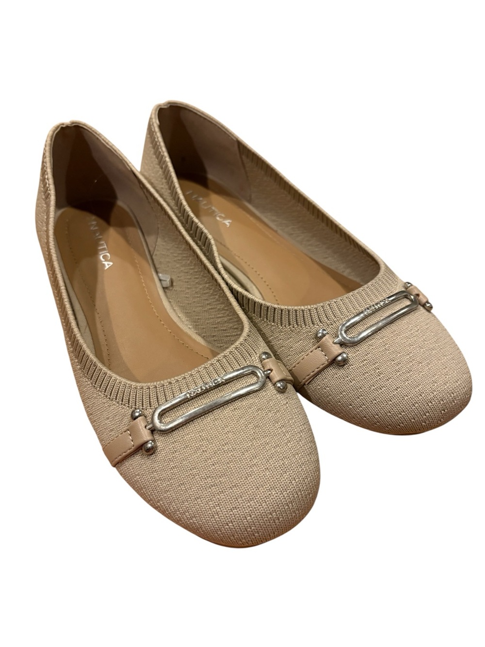 Nautica Halidon Knit Ballet Flats with Silver-Tone Bar 7.5